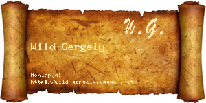 Wild Gergely névjegykártya
